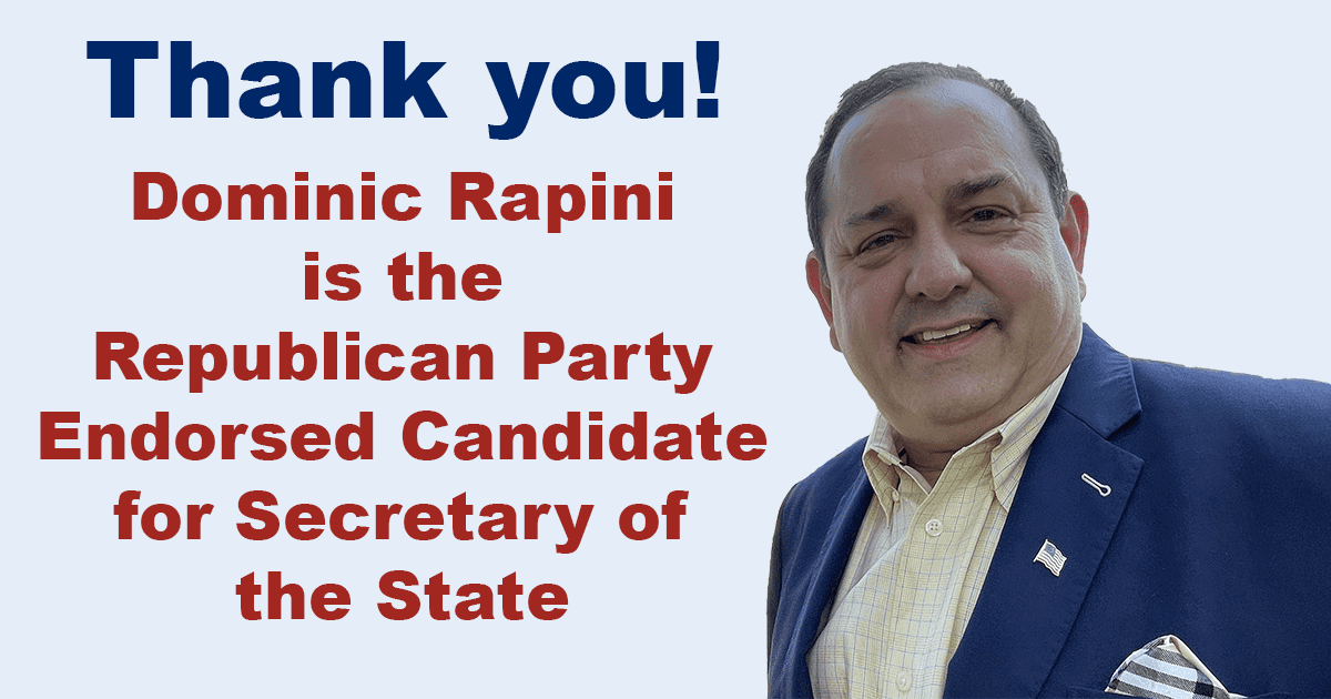 Dominic Rapini Wins CT GOP Endorsement for Secretary of the State